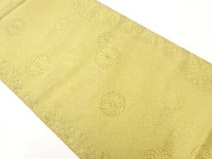 菱に菊模様織出し袋帯